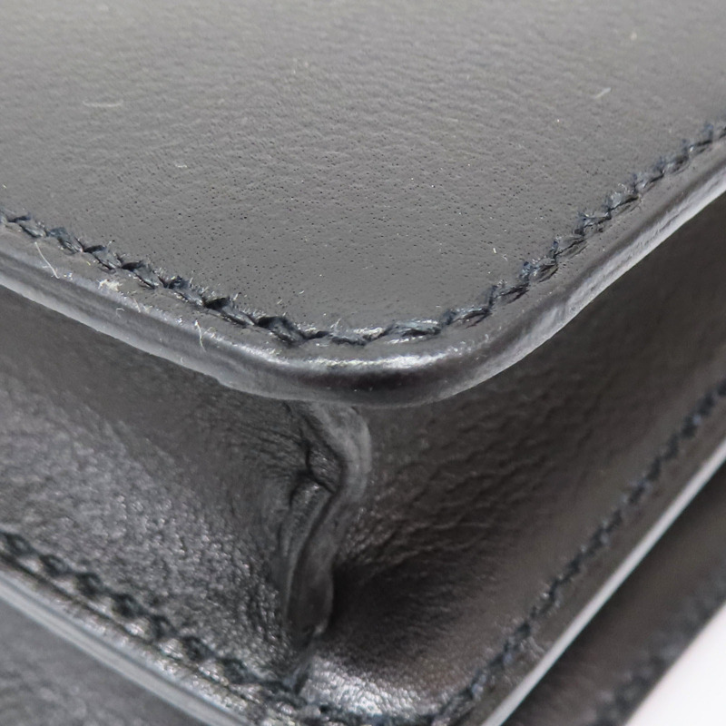 黑色 Evercolor牛皮 Mini Roulis 肩背包 銀扣 U刻【HERMES 愛馬仕】-11