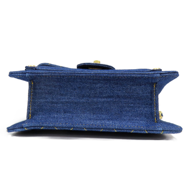 藍色 丹寧布 鍊帶 肩背包 金扣【CHANEL 香奈兒】 AS4051-3