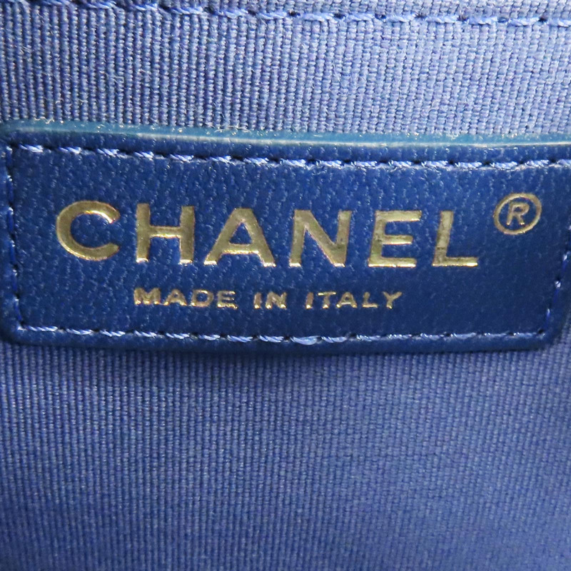 藍色 丹寧布 鍊帶 肩背包 金扣【CHANEL 香奈兒】 AS4051-8