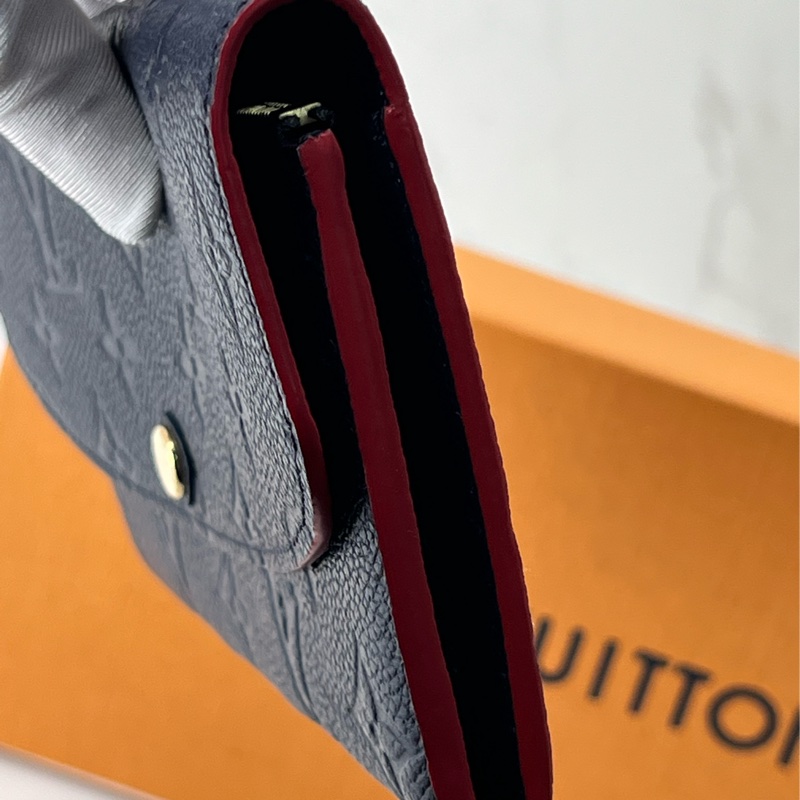 💗香緹國際精品💗 672 EMILIE 海軍藍壓紋長夾 晶片款-3