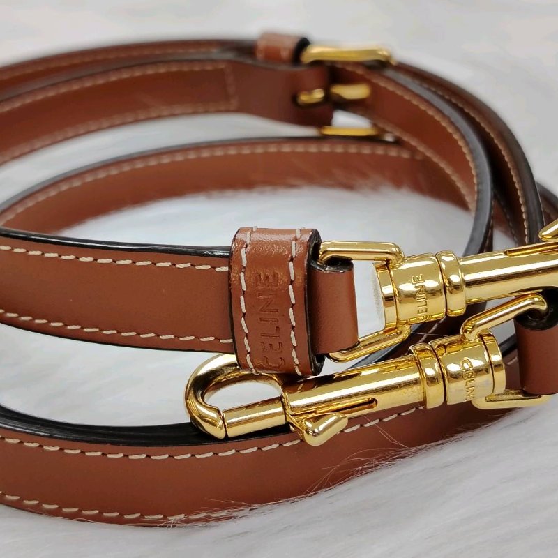 Celine 波士頓 黃褐色 老花 塗層帆布拼牛皮 小號-3