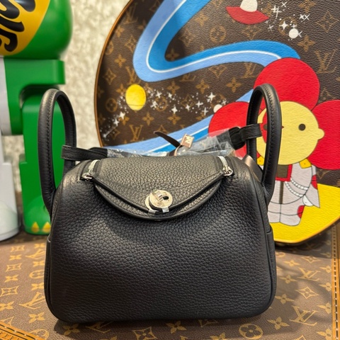 HERMES MINI LINDY黑銀 /K
