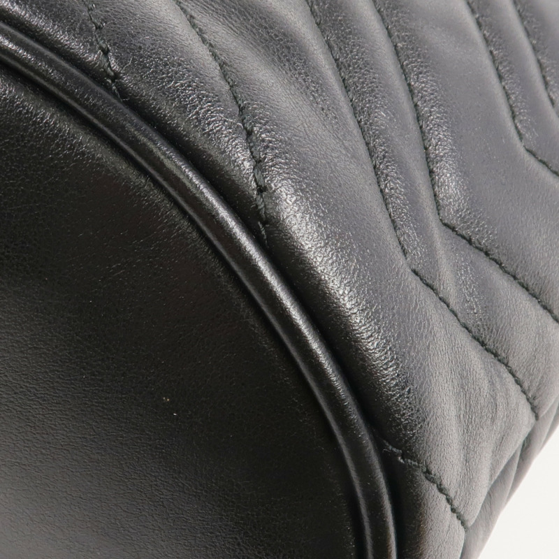 GUCCI 牛皮皮革GG Marmont Mini Bucket金扣鏈帶肩背袋-5