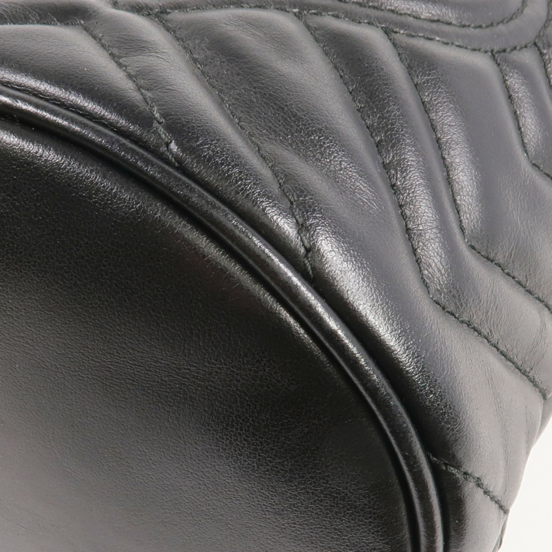 GUCCI 牛皮皮革GG Marmont Mini Bucket金扣鏈帶肩背袋-7