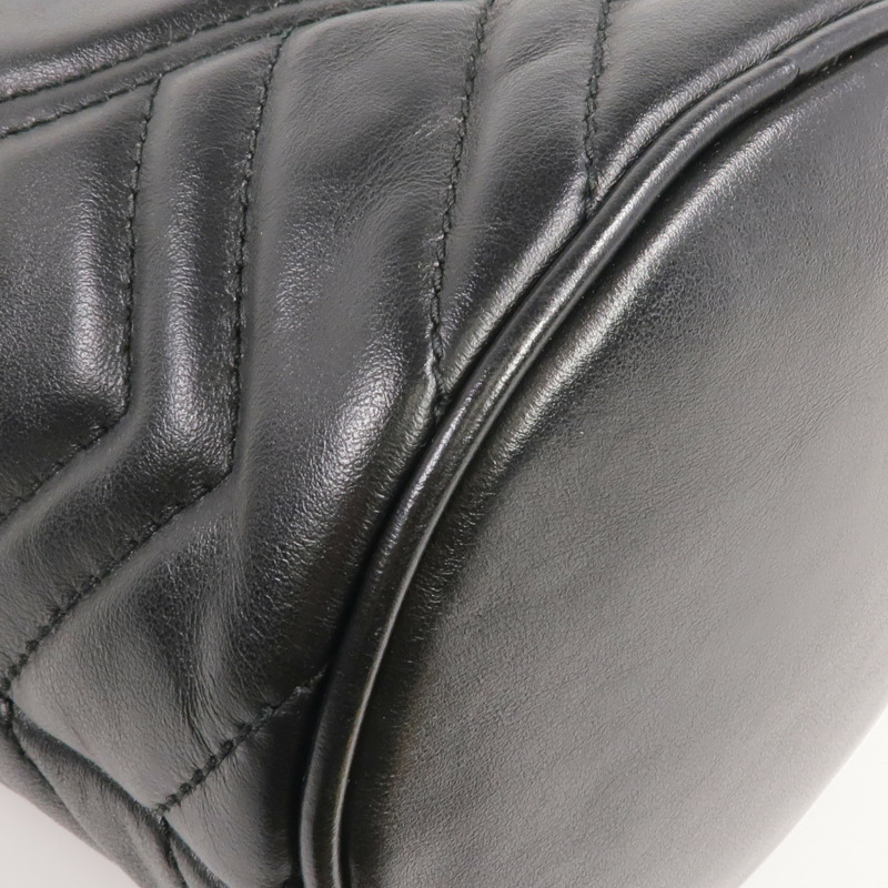 GUCCI 牛皮皮革GG Marmont Mini Bucket金扣鏈帶肩背袋-8