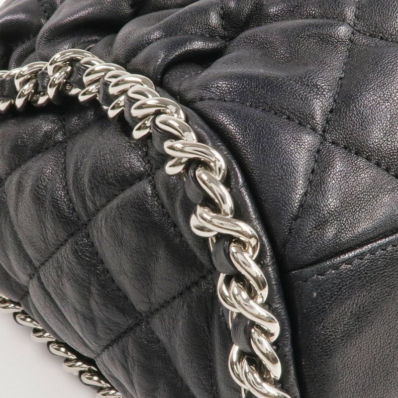 CHANEL 牛皮皮革Shoulder Bag銀扣鏈帶肩背袋-6