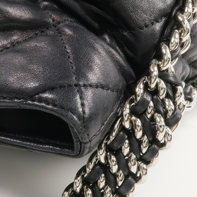 CHANEL 牛皮皮革Shoulder Bag銀扣鏈帶肩背袋-10