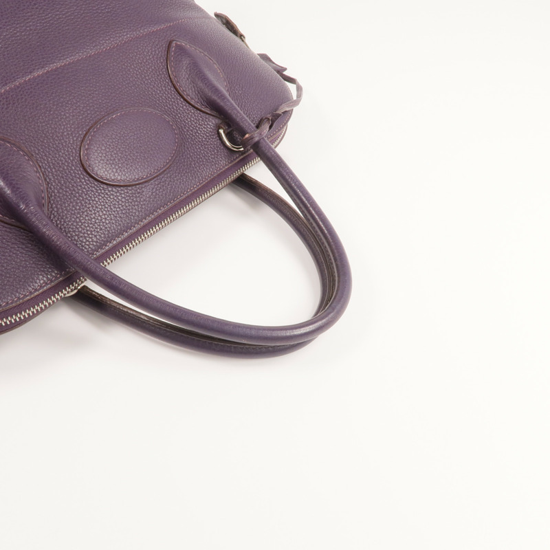 HERMES Clemence皮革Bolide 37手挽袋Raisin-4