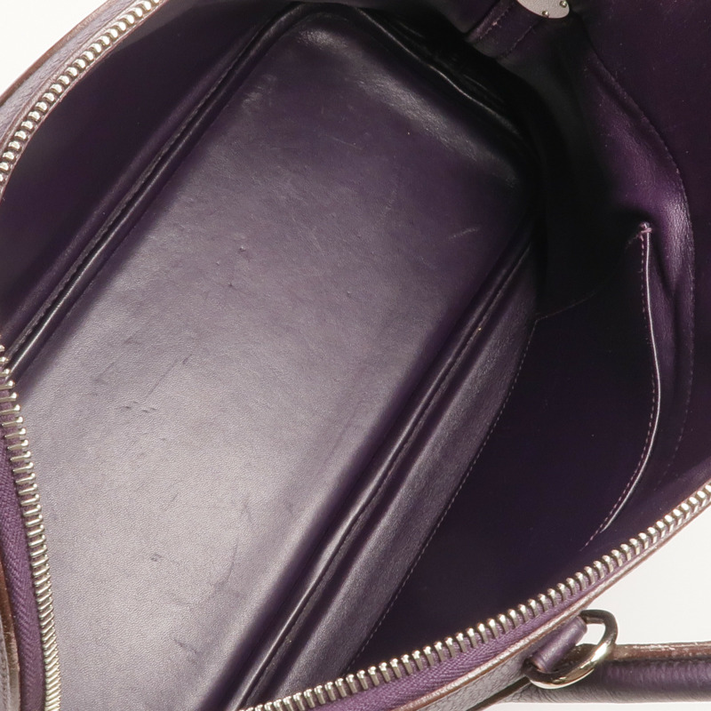 HERMES Clemence皮革Bolide 37手挽袋Raisin-7