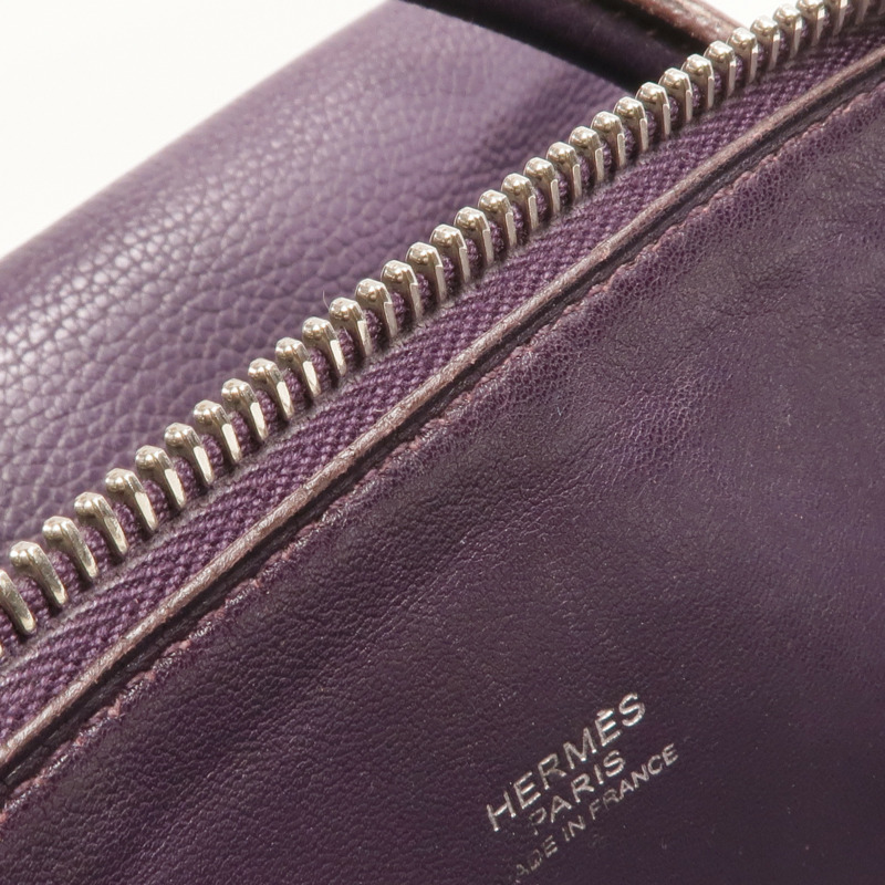 HERMES Clemence皮革Bolide 37手挽袋Raisin-10
