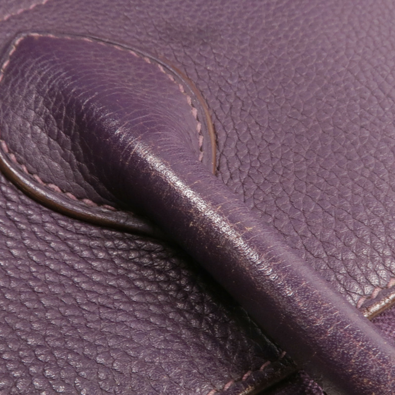 HERMES Clemence皮革Bolide 37手挽袋Raisin-13