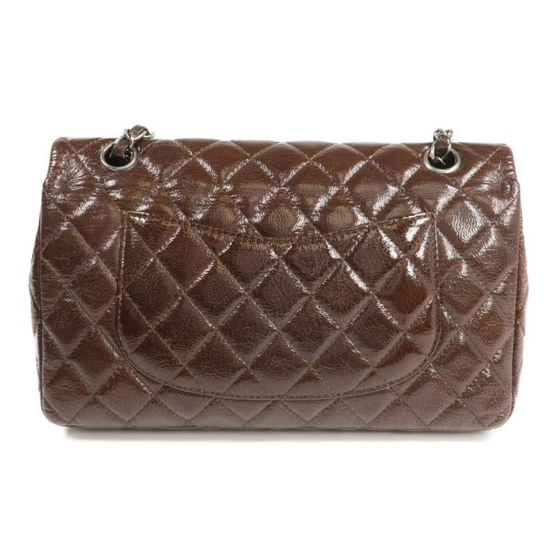CHANEL 漆皮皮革Classic 25銀扣鏈帶肩背袋-1