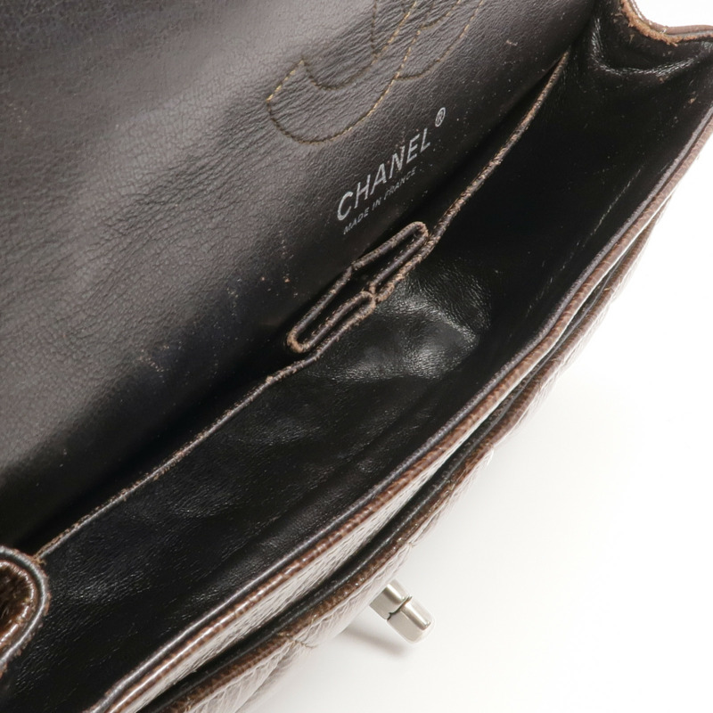 CHANEL 漆皮皮革Classic 25銀扣鏈帶肩背袋-13