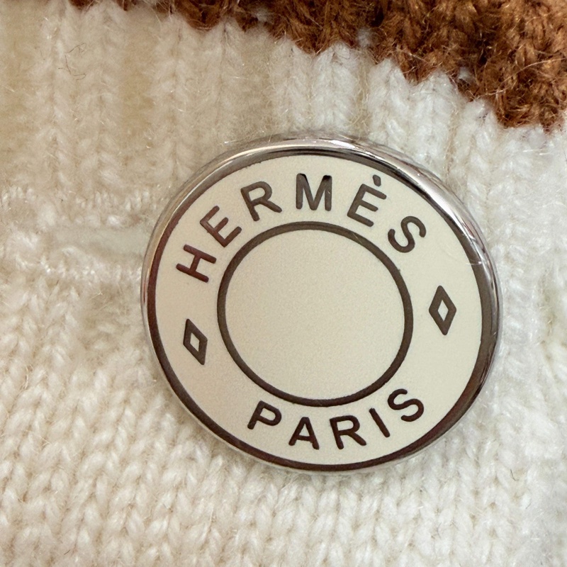 Hermes愛馬仕四葉草羊絨針織開衫毛衣36碼 160/84A-2