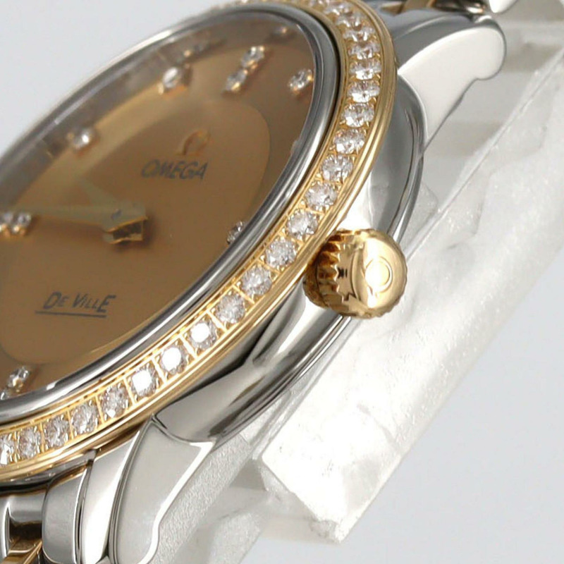 歐米茄碟飛系列尊貴雙色D-16P 413.25.27.60.58.001 SSxGP石英錶-3