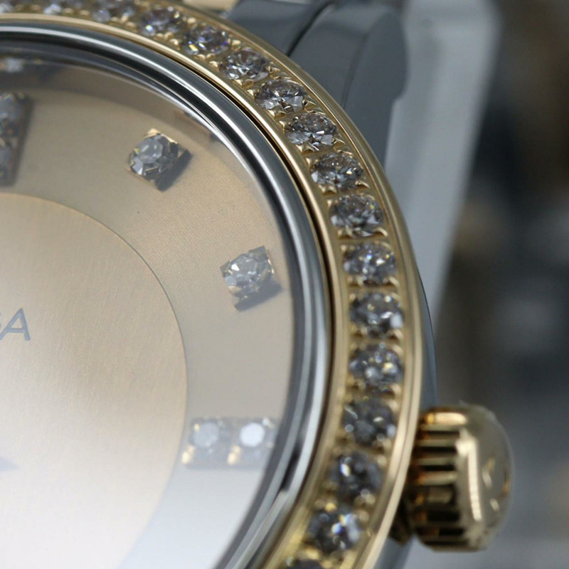 歐米茄碟飛系列尊貴雙色D-16P 413.25.27.60.58.001 SSxGP石英錶-7