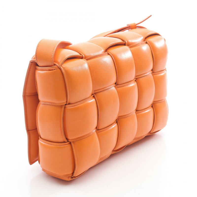 BOTTEGA VENETA 有襯墊 Cassette Intrecciato 單肩斜背包 皮革 橘色-1