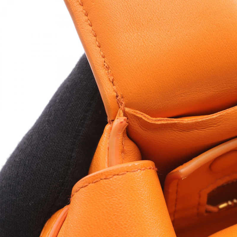 BOTTEGA VENETA 有襯墊 Cassette Intrecciato 單肩斜背包 皮革 橘色-4