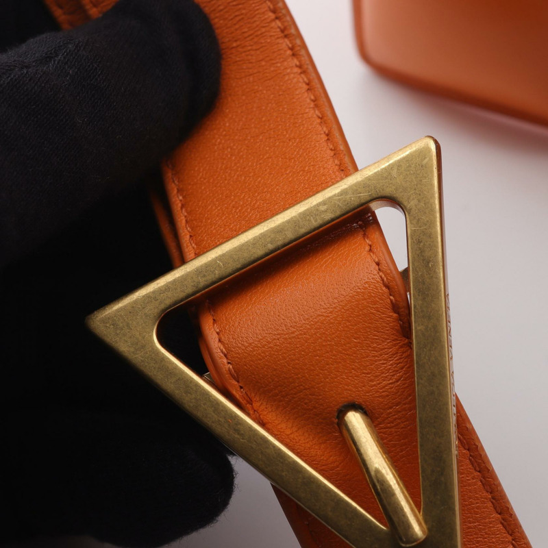 BOTTEGA VENETA 有襯墊 Cassette Intrecciato 單肩斜背包 皮革 橘色-7