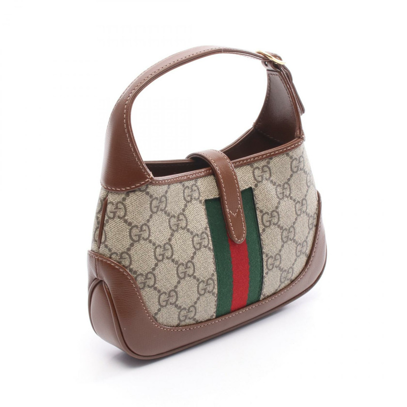 GUCCI Jackie 1961 GG Supreme 斜背包 637092 帆布皮革 米棕色-1