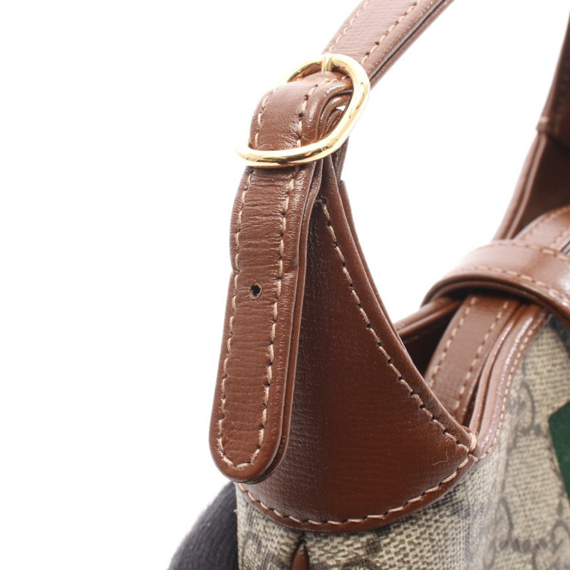 GUCCI Jackie 1961 GG Supreme 斜背包 637092 帆布皮革 米棕色-4