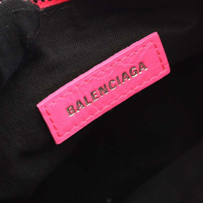 BALENCIAGA LE CAGOLE 單肩包，皮革材質，玫紅色，二手女款-3