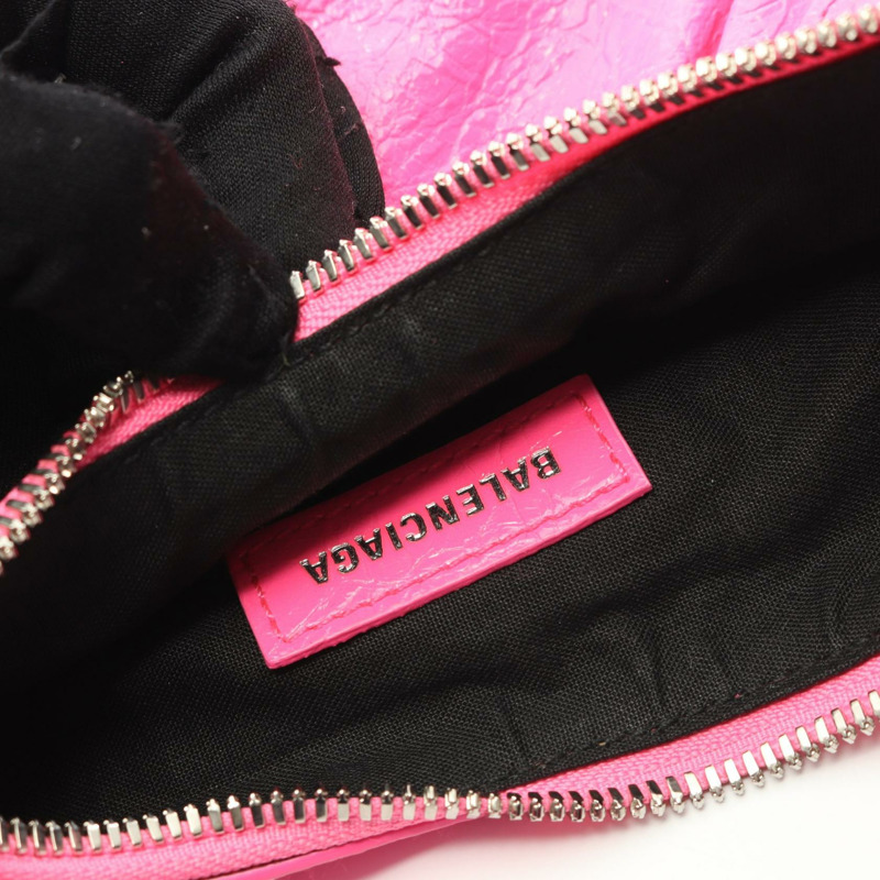 BALENCIAGA LE CAGOLE 單肩包，皮革材質，玫紅色，二手女款-6
