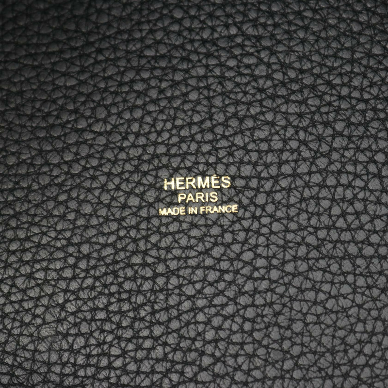 愛馬仕 Picotin Lock MM 托特水桶包 Y Clemence 皮革黑金色五金二手-3