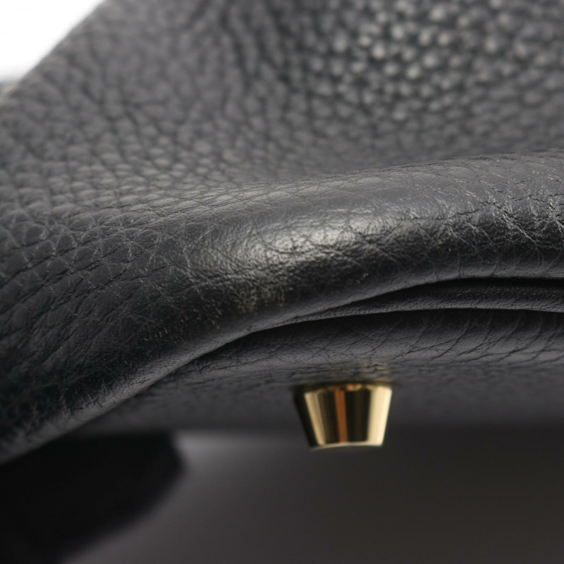 愛馬仕 Picotin Lock MM 托特水桶包 Y Clemence 皮革黑金色五金二手-6