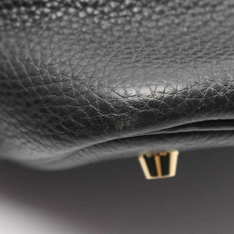 愛馬仕 Picotin Lock MM 托特水桶包 Y Clemence 皮革黑金色五金二手-8