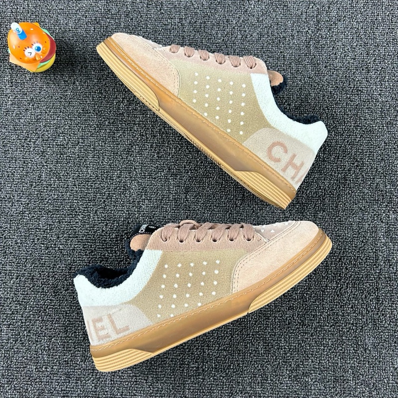 Chanel香奈兒卡其絨面板鞋 尺碼：38 整體成色不錯-3