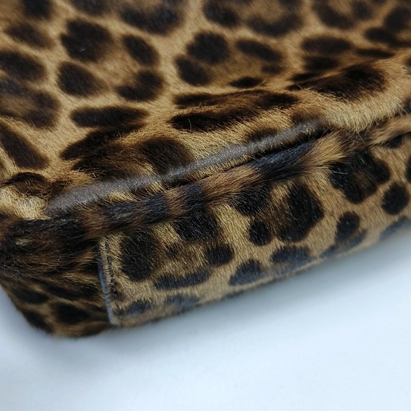 PRADA棕色皮草單肩包斜挎包金色五金可拆卸肩-10