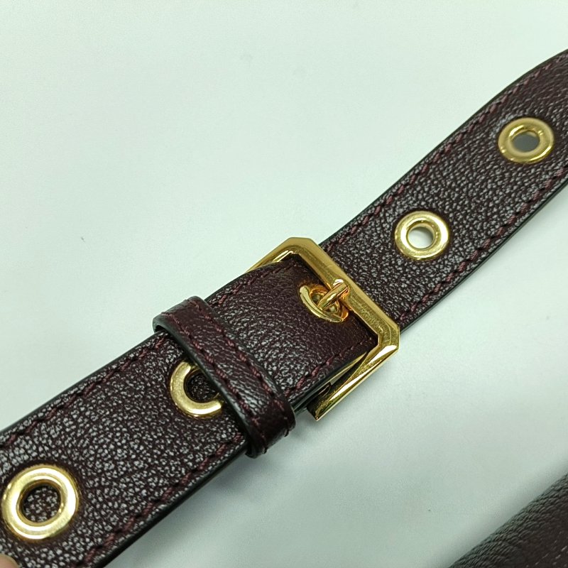 BURBERRYTB酒紅色羊皮單肩包手提包金色五金-11