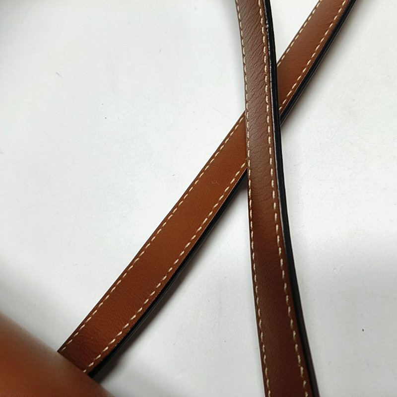 CELINE 16 大號棕色牛皮單肩包手提包金色五金-12