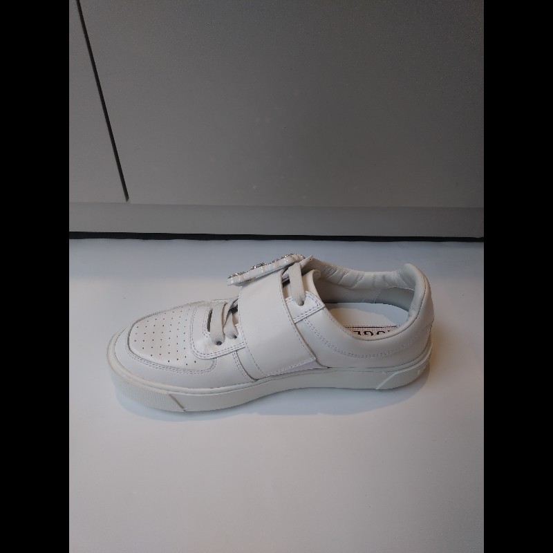 Roger Vivier 白皮水鑽方釦休閒鞋-8