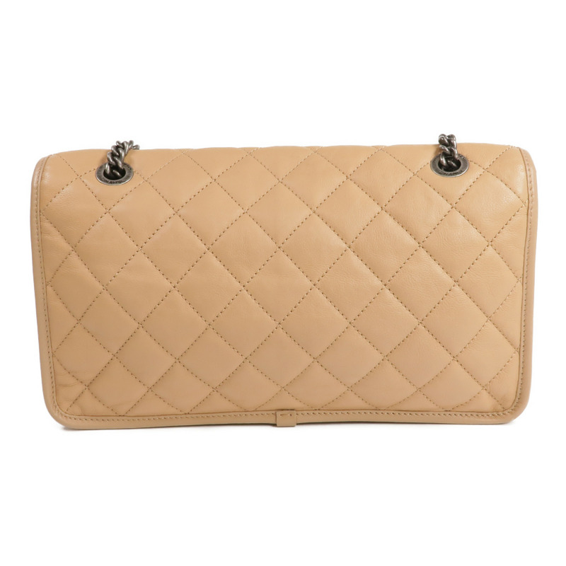 CHANEL 牛皮皮革Chain Shoulder銀扣鏈帶肩背袋-1