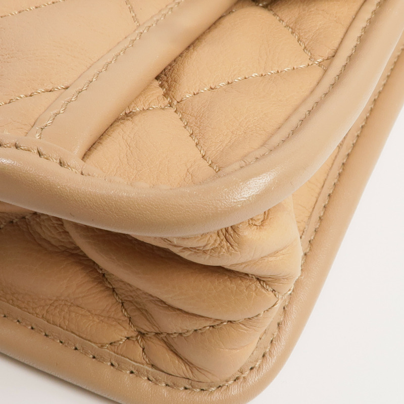 CHANEL 牛皮皮革Chain Shoulder銀扣鏈帶肩背袋-13