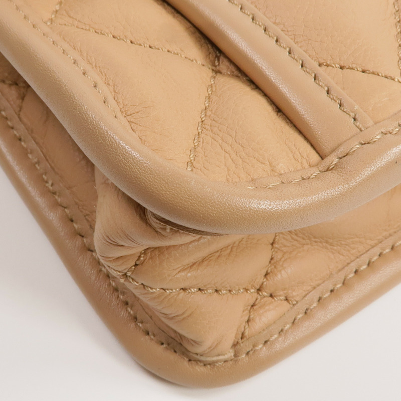 CHANEL 牛皮皮革Chain Shoulder銀扣鏈帶肩背袋-14