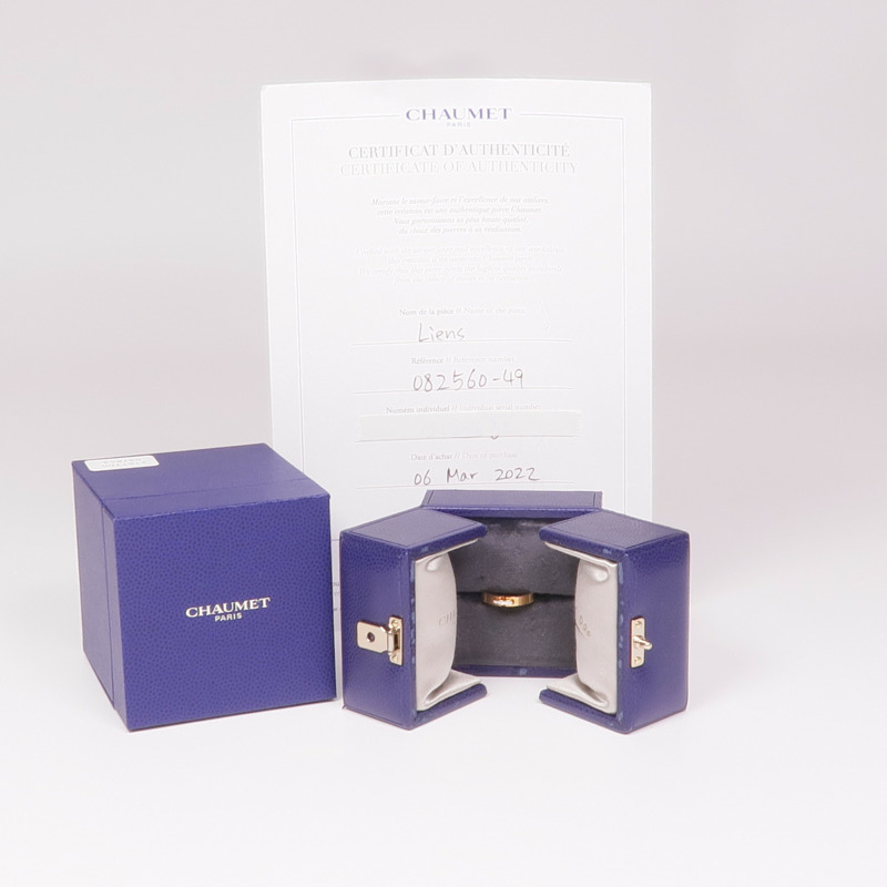 Chaumet 18K玫瑰金Liens Evidence鑽石戒指Chaumet#49/US#5-6