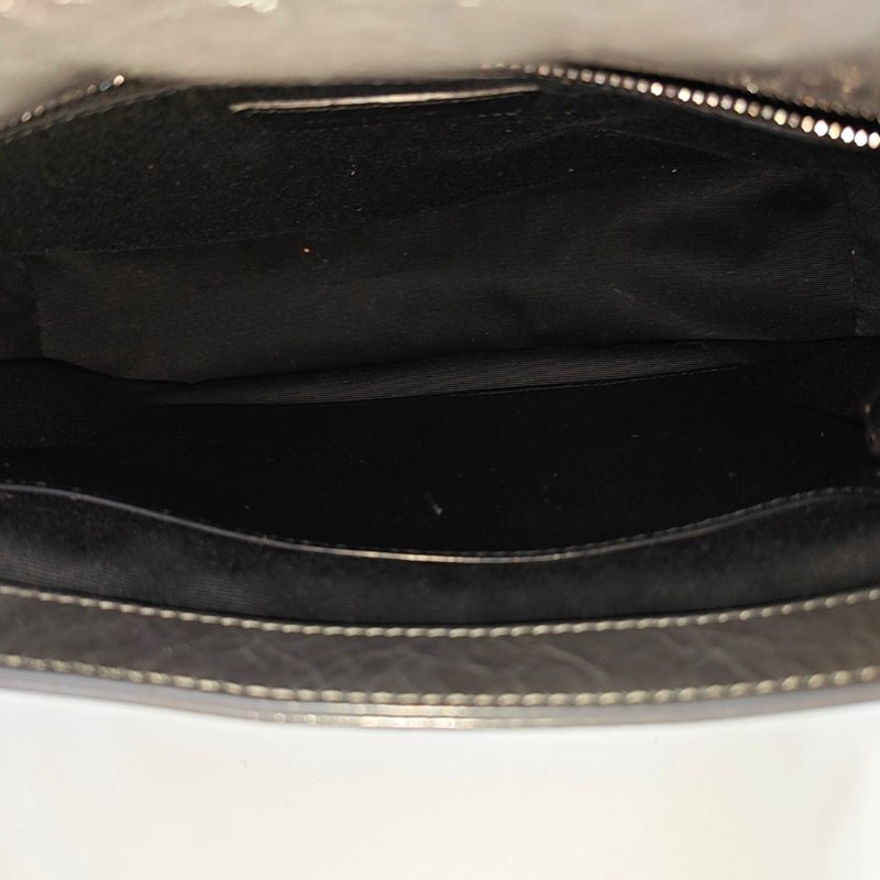 YSL NIKI 中號深灰色牛皮絎縫V紋單肩包斜挎包釘色五金-6