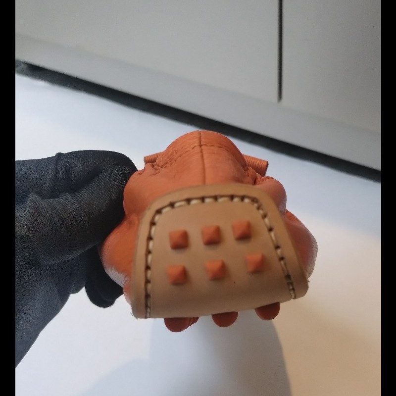 Hermes 橘色皮革豆豆休閒鞋-12