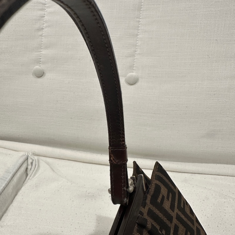 FENDI芬迪二手 2000-2010 Zucca 帆布框架手提包-8