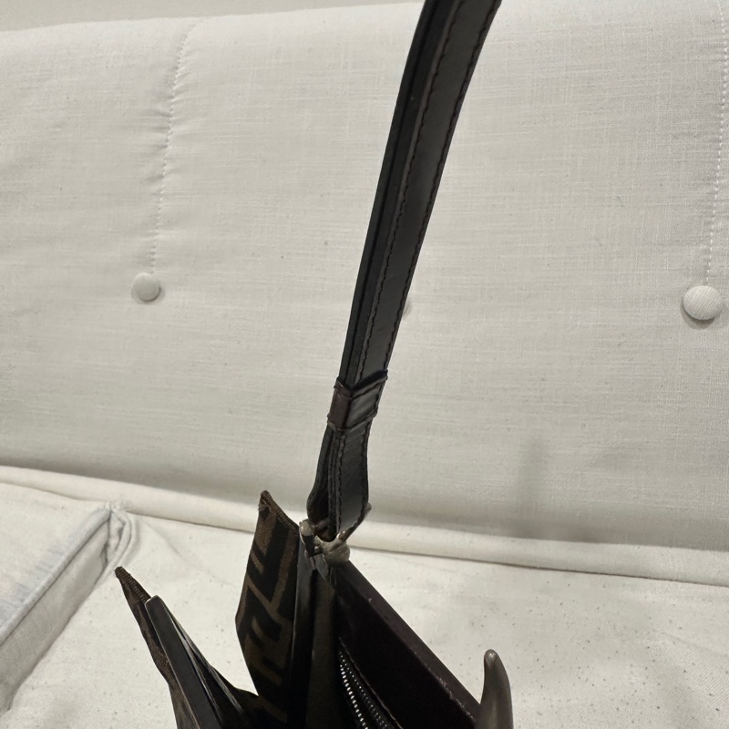 FENDI芬迪二手 2000-2010 Zucca 帆布框架手提包-9