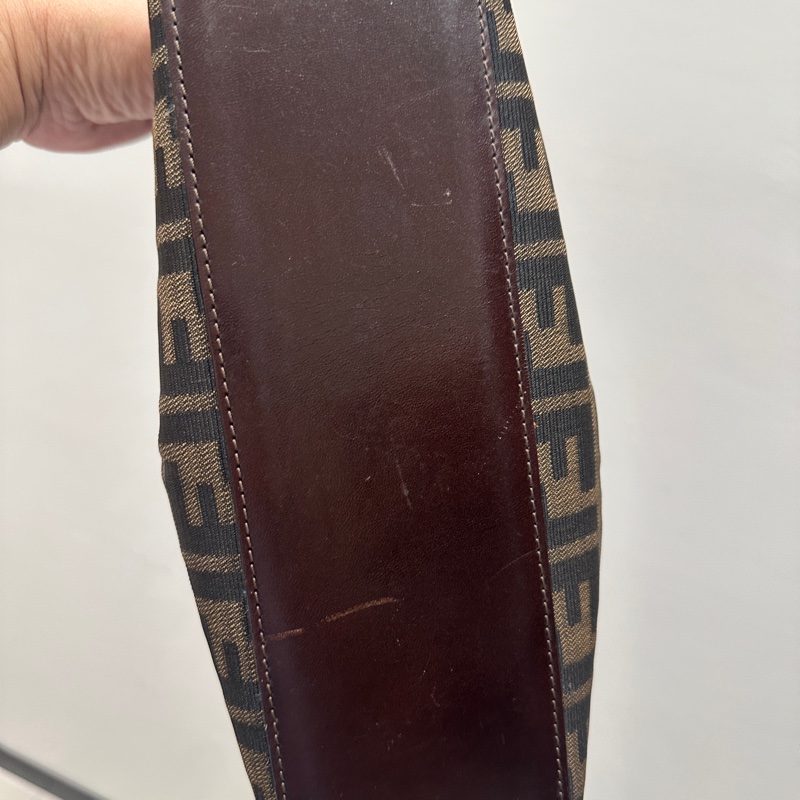 FENDI芬迪二手 2000-2010 Zucca 帆布框架手提包-12