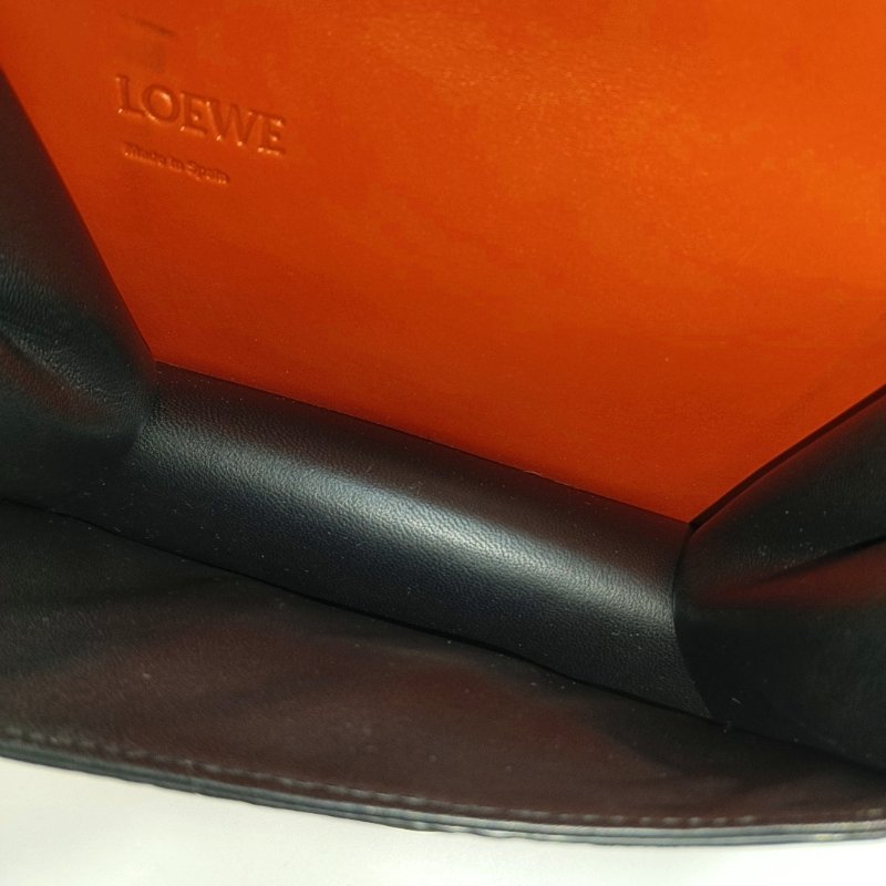 LOEWE Barcelona 橙色牛皮斜挎包單肩包金色五金可拆卸肩帶-6