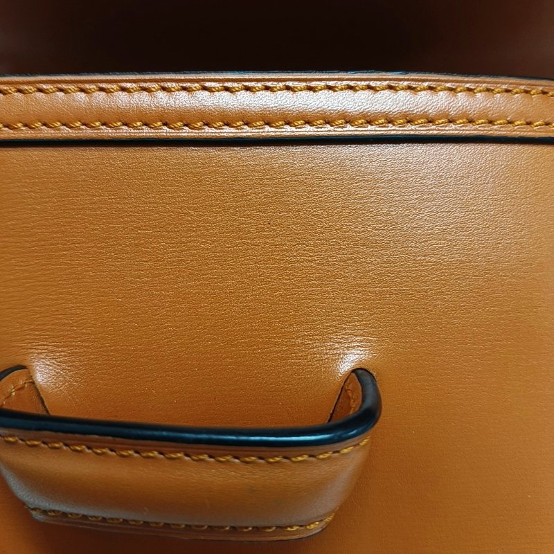 LOEWE Barcelona 橙色牛皮斜挎包單肩包金色五金可拆卸肩帶-9