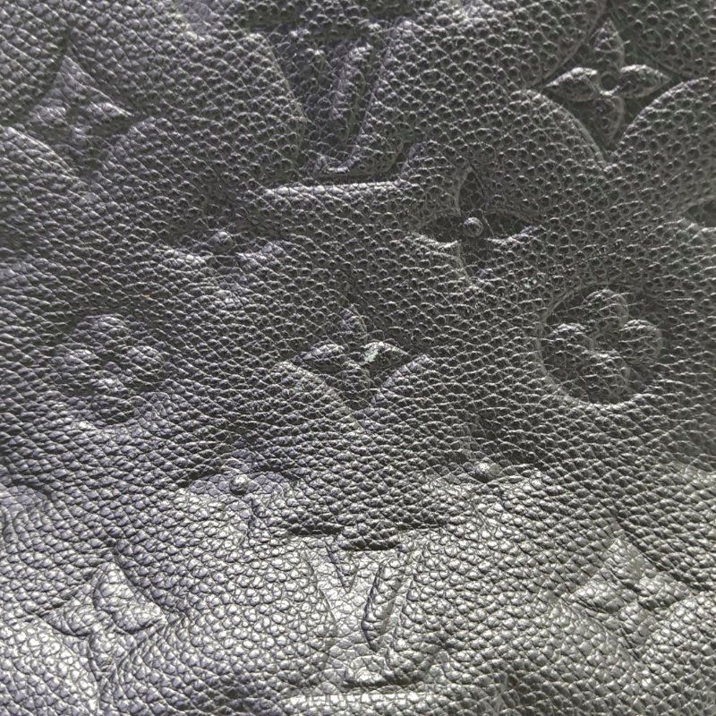 LOUIS VUITTON SURENE中號黑色牛皮老花壓紋單肩包手提包金色五金-9