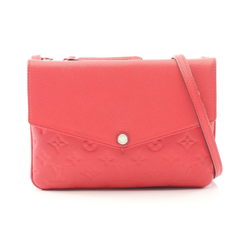 路易威登 Twice Shoulder 斜背包 M50259 Monogram Empreinte 紅色 二手-0