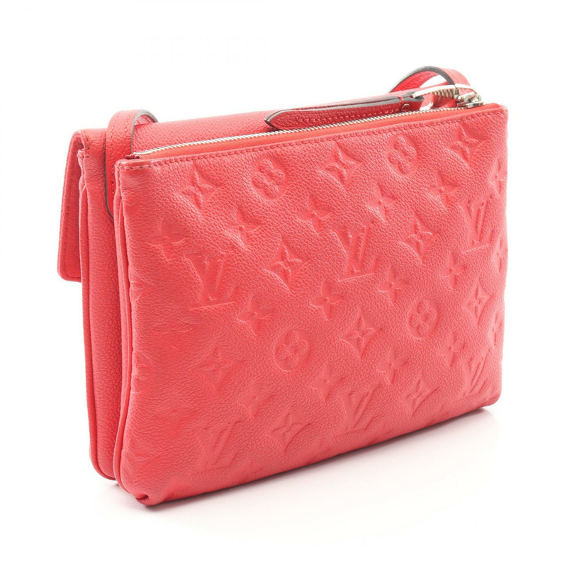 路易威登 Twice Shoulder 斜背包 M50259 Monogram Empreinte 紅色 二手-1