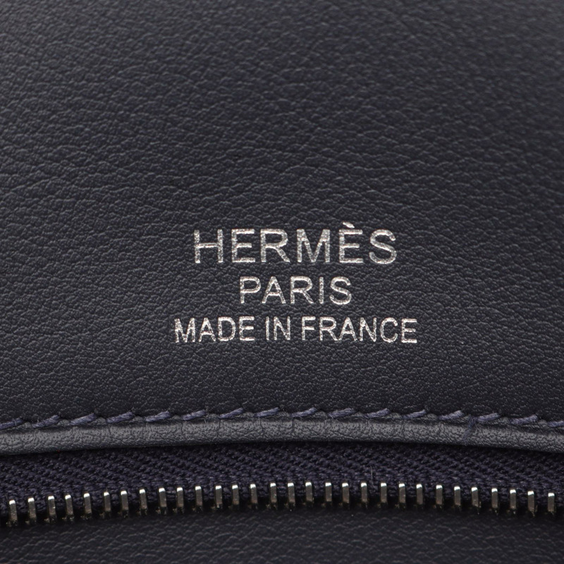 愛馬仕羽毛肩帶商務手提包公事包，Evercolor 皮革，藍色，二手-3